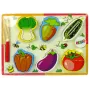 LEAN TOYS Medinis daržovių pjaustymo rinkinys 6 dalys Pomidoras Paprika Agurkas