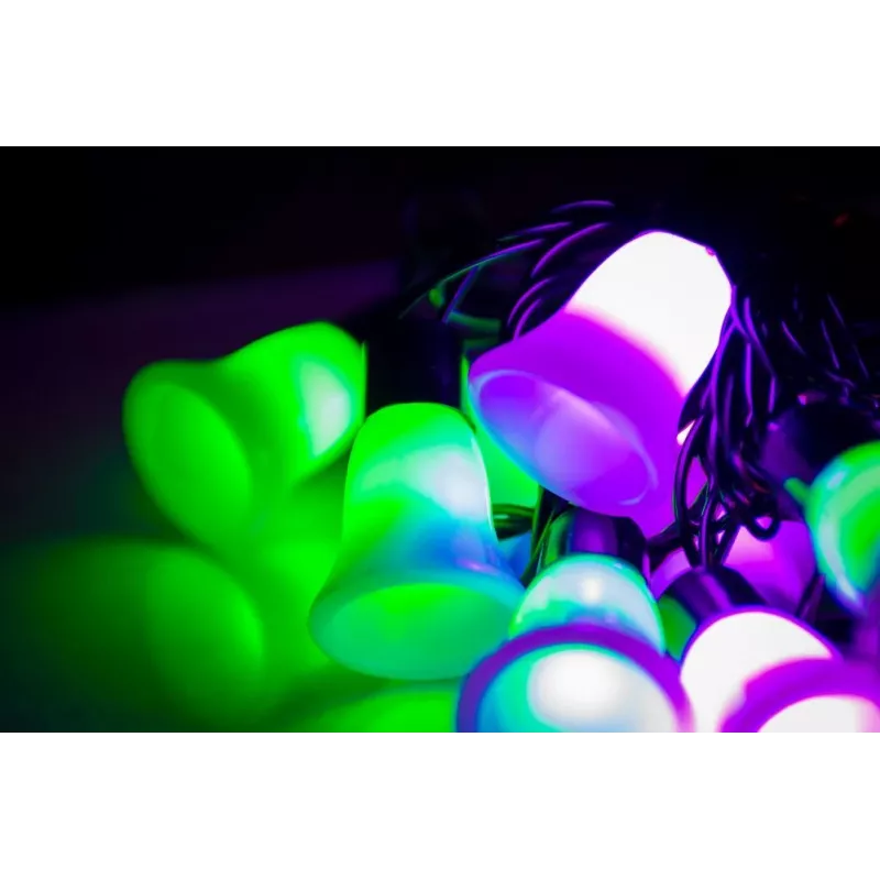 LED girlianda su varpeliais, 20 šiltų baltų LED, 2,5 m, maitinama baterijomis, auksinė