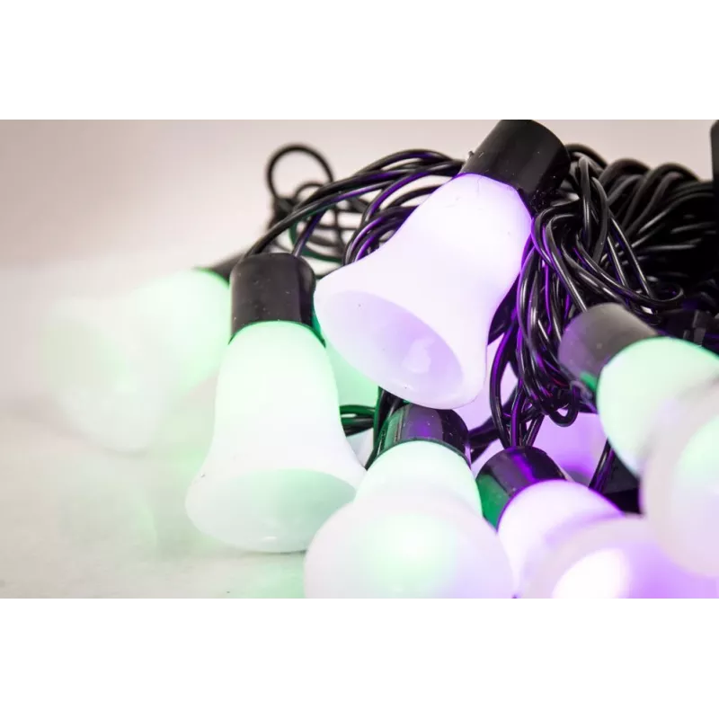 LED girlianda su varpeliais, 20 šiltų baltų LED, 2,5 m, maitinama baterijomis, auksinė