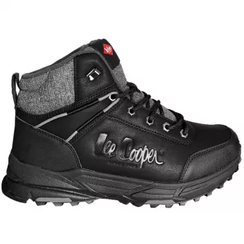 Lee Cooper vyriški raištiniai casual sportbačiai juodi - dirbtinės odos ir tekstilės viršus, guminis padas, LCJ-23-01-2036M