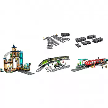 LEGO City traukinių stoties pilnas rinkinys