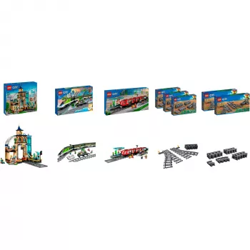 LEGO City traukinių stoties pilnas rinkinys