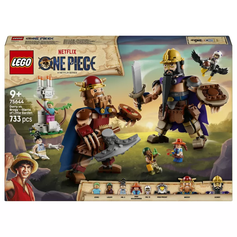 LEGO One Piece 75644 Dorry prieš Brogy - Little Garden milžinai konstravimo rinkinys (1500 dalių, 3 minifigūrėlės, amžius 10+)