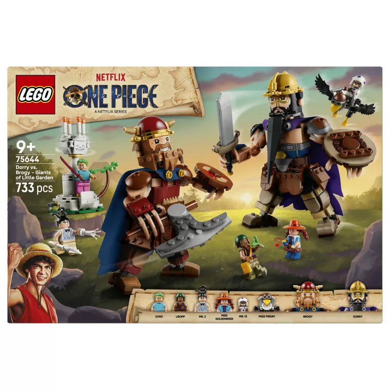 LEGO One Piece 75644 Dorry prieš Brogy - Little Garden milžinai konstravimo rinkinys (1500 dalių, 3 minifigūrėlės, amžius 10+)