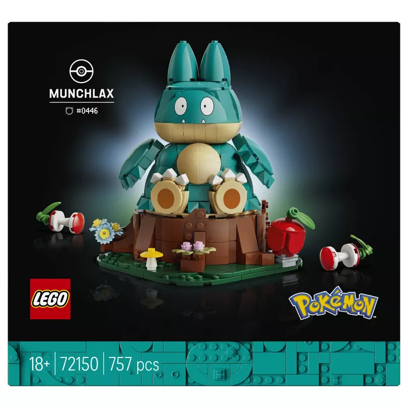 LEGO Pokémon 72150 Munchlax Statoma Figūrėlė (823 Dalys, Amžius 10+)