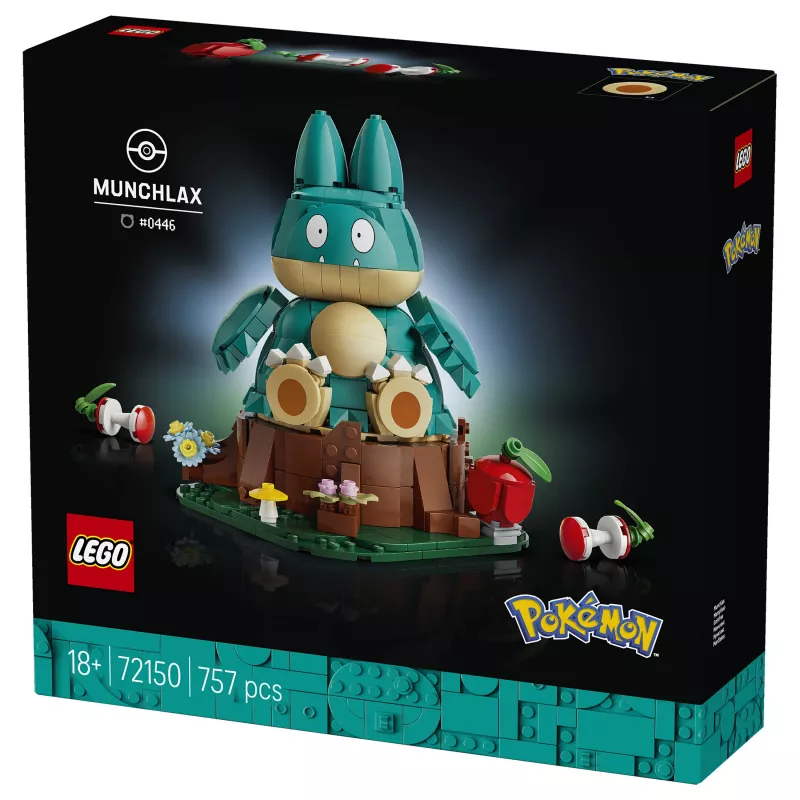 LEGO Pokémon 72150 Munchlax Statoma Figūrėlė (823 Dalys, Amžius 10+)