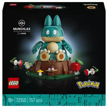 LEGO Pokémon 72150 Munchlax Statoma Figūrėlė (823 Dalys, Amžius 10+)