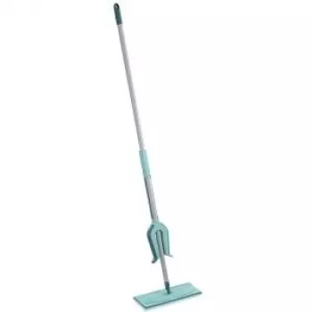 LEIFHEIT Picobello Micro Duo grindų valytuvas su svirties išgręžimo mechanizmu, 33 cm mikropluošto galvutė, 140 cm plieninė rankena, žalia/balta