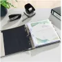 Leitz 1050 Standard Lever Arch File A4 52 mm juodas perdirbto kartono su plyšiais, piršto skylute, metaliniais kraštų apsaugais 1050-50-95