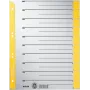 LEITZ A4 itin platūs kraftinio kartono skirtukai, 230 g/m², pilki su geltonais tuščiais skirtukais, 10 dalių rinkinys 1652-00-15