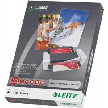 Leitz A4 laminavimo kišenės, blizgios, skaidrios kaip krištolas, 100 mikronų, 100 vienetų pakelis 7483-00-00
