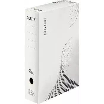 LEITZ easyboxx archyvavimo dėžė balta, 100 mm nugarėlė, 100% perdirbtas gofruotasis kartonas, dvigubi uždaromieji atvartai, 25 vnt. pakuotė (6132-00-00)