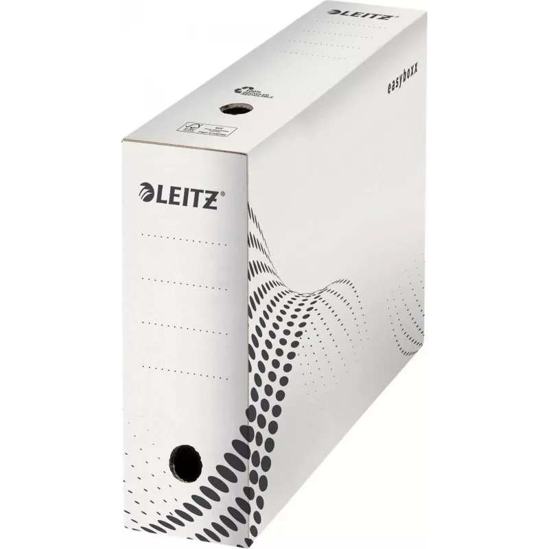 LEITZ easyboxx archyvavimo dėžė balta, 100 mm nugarėlė, 100% perdirbtas gofruotasis kartonas, dvigubi uždaromieji atvartai, 25 vnt. pakuotė (6132-00-00)