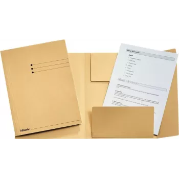 LEITZ Esselte teisinis segtuvas, DIN A4, manilos kartonas, 275 g/m², šamua spalvos su 3 atvartais ant apatinio viršelio, liniuotu atspaudu ant priekinio viršelio, 50 vienetų (1033304)