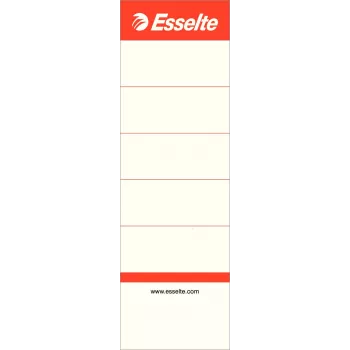 LEITZ Esselte standartinės segtuvų nugarėlių etiketės, 50 x 158 mm, baltos, trumpos, plačios, 75 mm segtuvams su svirtine mechanika, 100 etikečių (810801)
