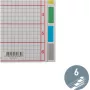 LEITZ itin tvirti kartoniniai registro skirtukai, tušti, A5, 6 dalių, pilki 230 g/m², rašomas viršelio lapas su tinkleliu 4355-00-85