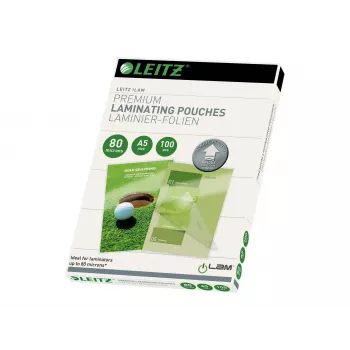 Leitz iLAM UDT A5 laminavimo kišenės, 125 mikronų, permatomos blizgios, 100 vnt. paketas 74920000