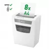LEITZ IQ Home Office S P-4 dalelių pjaustymo šrederis, 8 lapai, 10 L, baltas (80360000)