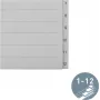 LEITZ Manilos skirtukai, skaitmeniniai 1-12, A4 itin platus, pilki, 12 dalių, 100 gsm, 80 mm perforacija, sustiprintos skylės 1233-00-85