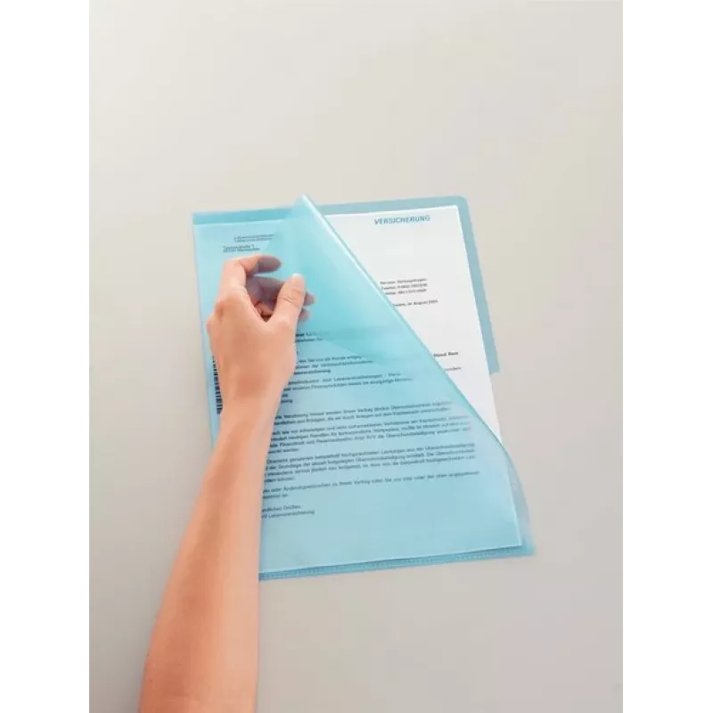 LEITZ Standard A4 dokumentų įmautė, polipropilenas, grūdėtas, mėlynas, 0,13 mm, atidaryta viršus ir šonas, dokumentams saugus, nykščio išpjova 4000-00-35