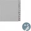 LEITZ Tauenpapier registro skirtukai, A-Z, A4, pusės aukščio, 20 dalių, pilki, 100 gsm, 80 mm perforacija, su skylių sutvirtinimu (6095-00-85)