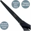 Leitz Titanium Quality žirklės 180 mm, nerūdijančio plieno ašmenys su titano danga, ergonomiškos minkštos rankenos, juodos/raudonos, skirtos popieriui ir audiniams 5419-60-95