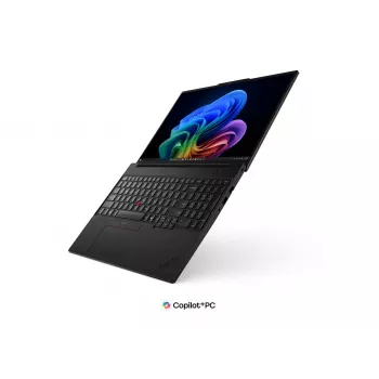 Lenovo ThinkPad T16 G5 Intel 16 colių WUXGA IPS nešiojamasis kompiuteris, Intel Core Ultra 7, 32 GB LPCAMM2 LPDDR5X, 512 GB SSD, Windows 11 Pro, juodos spalvos