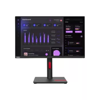 Lenovo ThinkVision T24i-30 23.8 inch IPS Full HD Monitor - Juoda