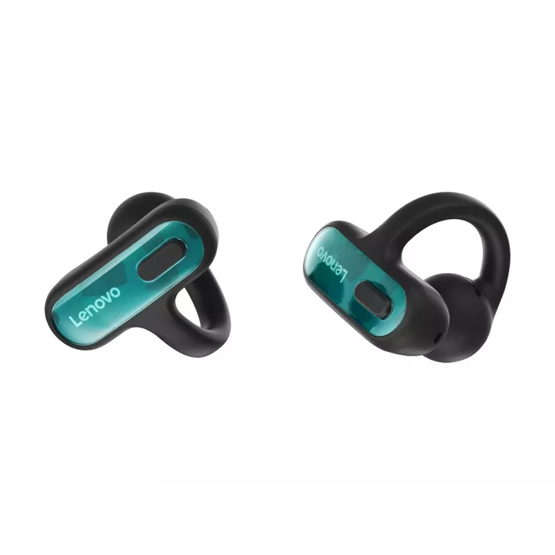 Lenovo X500 Open-Ear Clip-on Wireless Earbuds – Bluetooth 5.3, IPX5, 28h Battery, Black