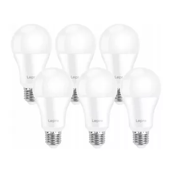 LEPRO 100080-DW-EU-6 LED lemputė E27 A60 13W (100W atitikmuo) 1521lm 6500K dienos šviesos balta, 6 vnt.