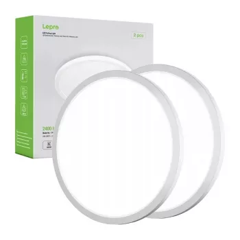 LEPRO 1500039-DW-EU-2 LED lubinis šviestuvas 24W 2400lm dienos šviesos baltas 2 vnt. įleidžiamas apvalus IP20