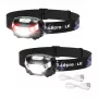 LEPRO 3200008-2 LED priekinė lempa, 2 vnt., 300 liumenų, įkraunama, IPX4, juoda