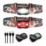 LEPRO 320023-2 USB įkraunamas LED priekinis žibintas, 300 liumenų, 6 režimai, IPX4, 2 vnt.