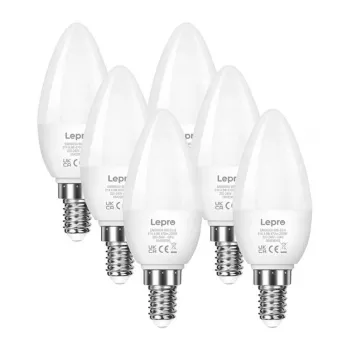 LEPRO 600059-WW-EU-6 E14 LED žvakės lemputė, 4,2 W (40 W atitikmuo), 470 lm, 2700 K šilta balta, nedimmable, energijos klasė E
