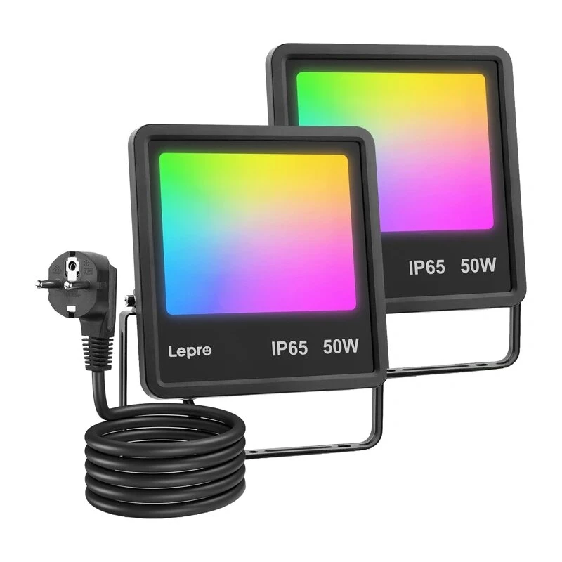 Lepro F1 50W LED prožektorius IP65 5000Lm 5000K dienos šviesa, montuojamas ant sienos