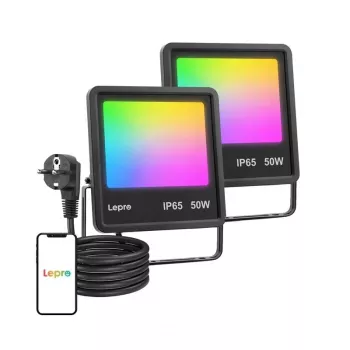 Lepro F1 50W LED prožektorius IP65 5000Lm 5000K dienos šviesa, montuojamas ant sienos