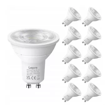 LEPRO GU10 LED lemputė 3,6W 345lm 6500K dienos šviesos balta 38° spindulio kampas, 10 vnt.