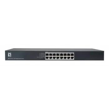 LevelOne GEU-1632 16-Port Gigabit Unmanaged Switch, 19-Inch Rack-Mountable, Metal Housing
