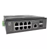 LevelOne pramoninis PoE+ jungiklis 8x 2.5G PoE, 2x 1G, 2x 10G SFP+ Uplinks, nevaldomas, DIN bėgelis, IP30