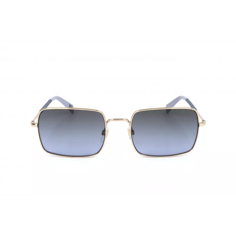 LEVI'S LV-1019-S-BL Unisex stačiakampiai akiniai nuo saulės - juodas rėmelis, dūminiai pilki lęšiai 57mm