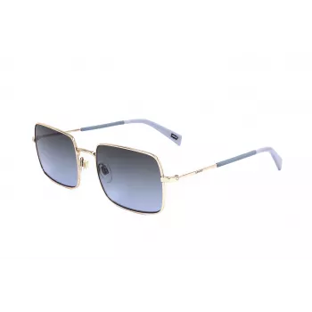 LEVI'S LV-1019-S-BL Unisex stačiakampiai akiniai nuo saulės - juodas rėmelis, dūminiai pilki lęšiai 57mm