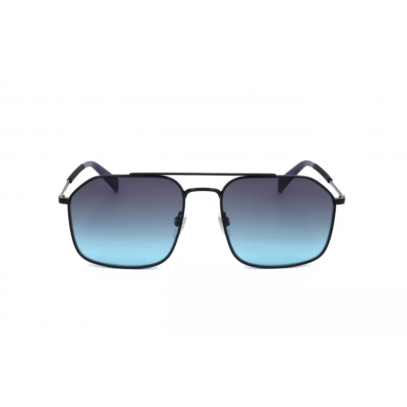 LEVI'S LV-1021-S-807 Unisex akiniai nuo saulės - juodas acetatinis rėmelis, pilki polikarbonatiniai lęšiai, 58 mm