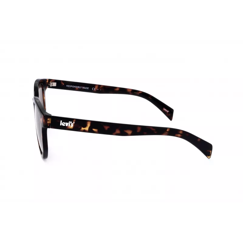 LEVI'S LV-1022-S-086 Unisex stačiakampiai akiniai nuo saulės - Havana rėmelis, rudi lęšiai, 51 mm