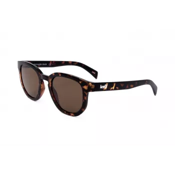 LEVI'S LV-1022-S-086 Unisex stačiakampiai akiniai nuo saulės - Havana rėmelis, rudi lęšiai, 51 mm