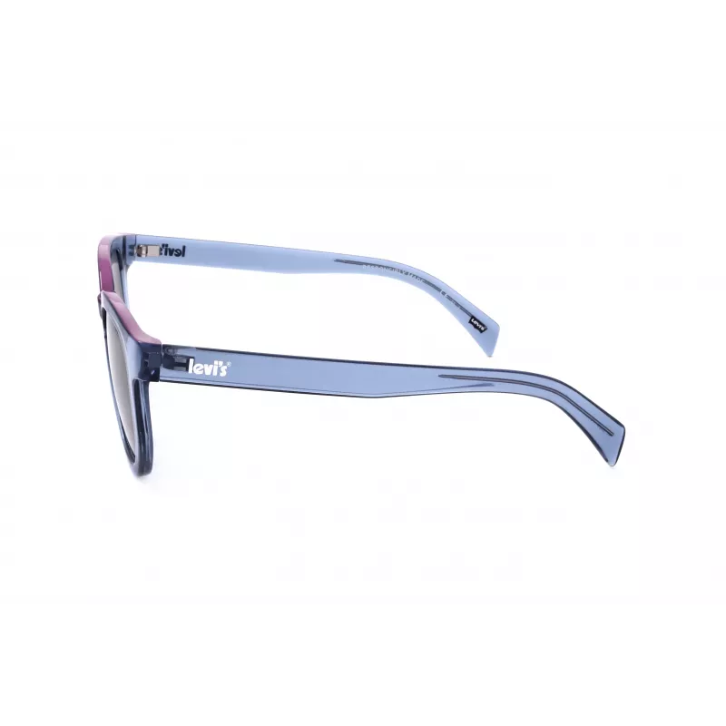 LEVI'S LV-1022-S-PJP Unisex stačiakampiai akiniai nuo saulės - Havana acetato rėmelis, žali poliarizuoti lęšiai, 51 mm