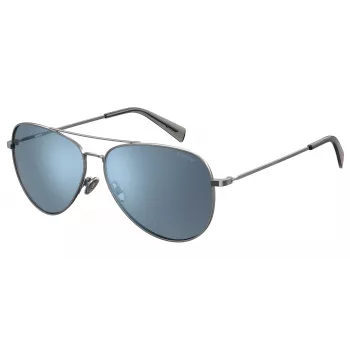 LEVIS Unisex akiniai nuo saulės LV1006SD3XG02 Kvadratiniai juodi rėmeliai pilki poliarizuoti lęšiai 60/17/145 mm