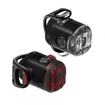 Lezyne LED žibintų rinkinys USB pora – 200 liumenų priekinis ir 10 liumenų galinis, IPX7, integruotas USB įkrovimas