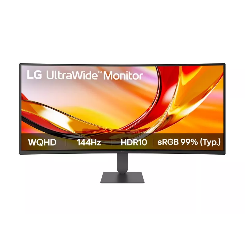 LG 34U620B-B 34 colių UltraWide WQHD VA lenktas žaidimų monitorius, 3440x1440, 144Hz, 5ms, HDR10, FreeSync Premium, 2x HDMI, DisplayPort, juodas