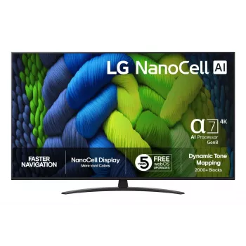 LG 65NANO82A6B 65 colių 4K NanoCell išmanusis televizorius su webOS, HDR10 Pro, α5 Gen5 AI procesoriumi 4K
