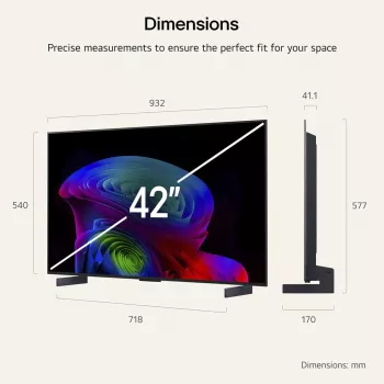 LG Electronics OLED42C6ELB 42 colių 4K OLED televizorius, juodas, 120Hz, trigubas imtuvas, webOS išmanusis televizorius